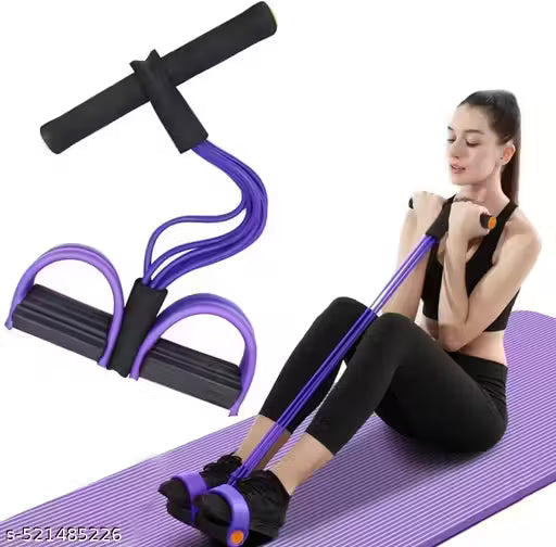 4-Tube Pedal Resistance Band for Full Body Workout